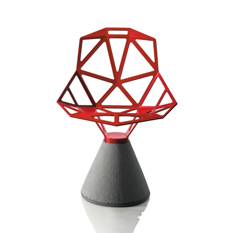 Chair_One Concrete base red