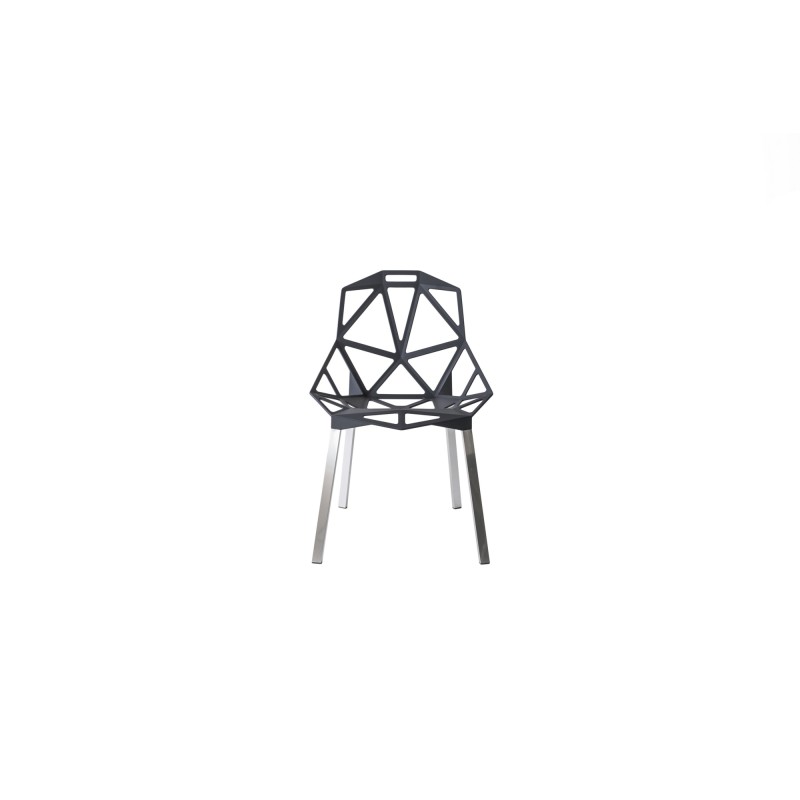 Chair_One grey anthracite / legs natural aluminium slide 2