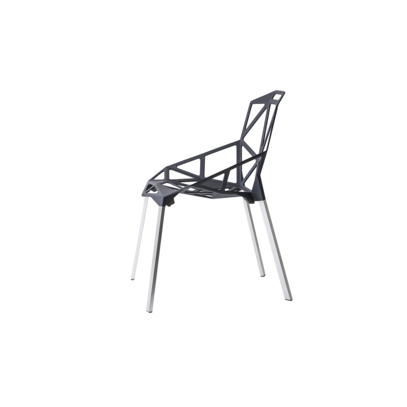 Chair_One grey anthracite / legs natural aluminium