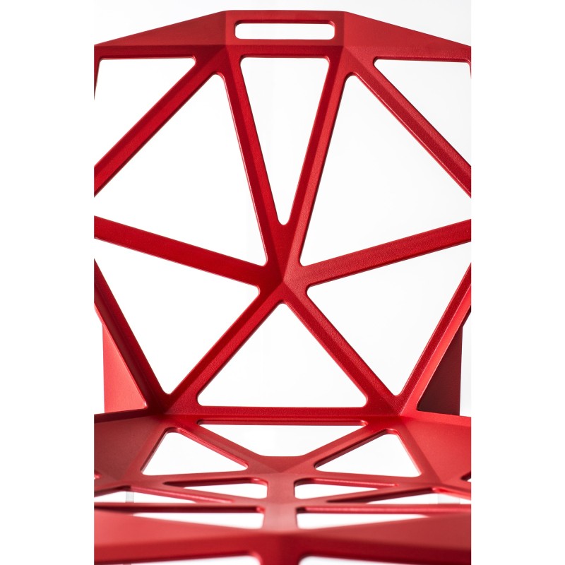 Chair_One red / legs natural aluminium slide 4