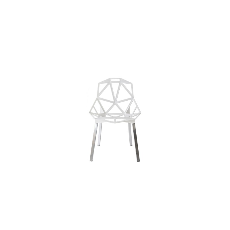 Chair_One white / legs natural aluminium slide 1