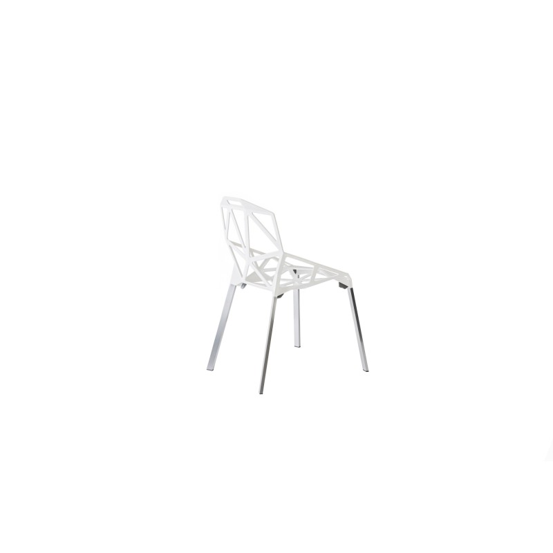 Chair_One white / legs natural aluminium slide 2