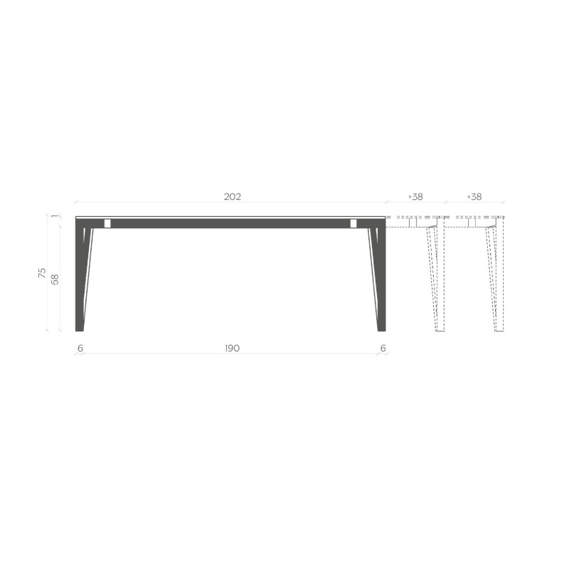 Розсувний стіл DECAPO EXTENSIBLE 202-278 cm slide 1