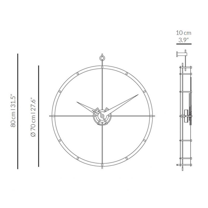 Настінний годинник Doble O I chrome/walnut slide 1