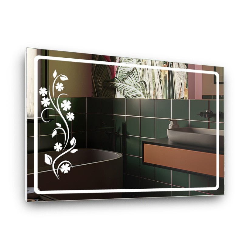 Зеркало StudioGlass FLORAS с подсветкой прямоугольное