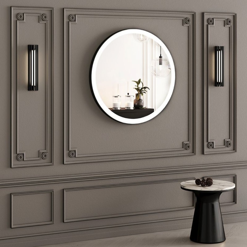 Кругле дзеркало в металевій рамі з LED-підсвіткою StudioGlass YAMATO Iron Mirror