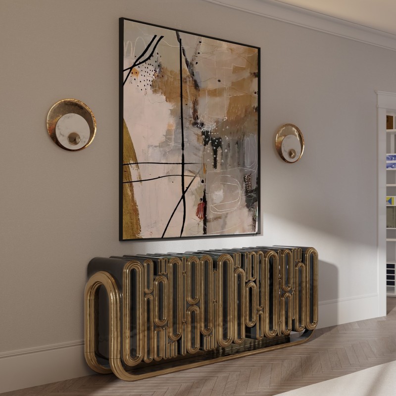 OBLONG AGED GOLD SIDEBOARD