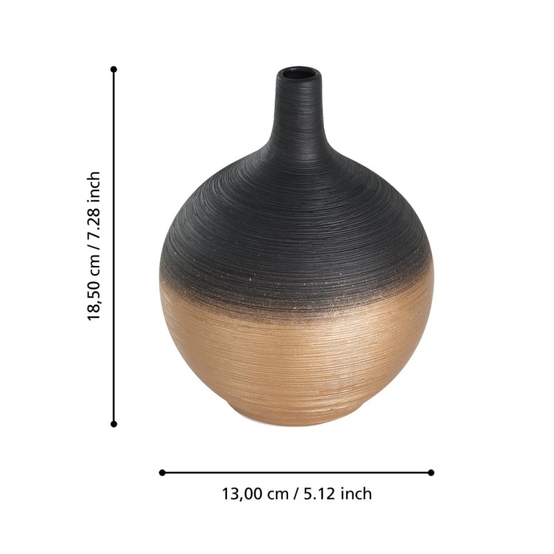 KERAMIKVASE H-185 SW/GOLD SARYKSU slide 2