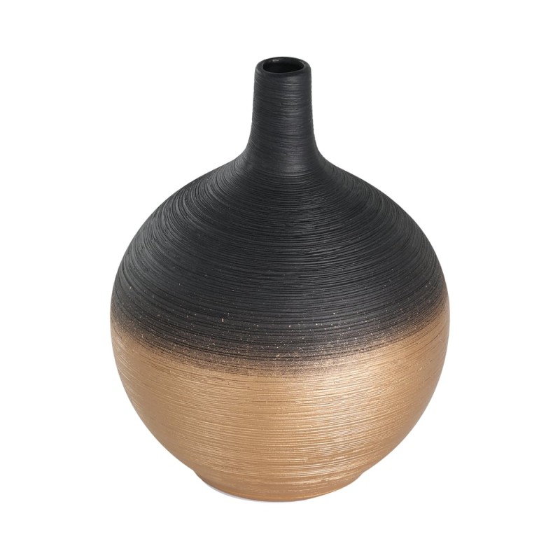KERAMIKVASE H-185 SW/GOLD SARYKSU