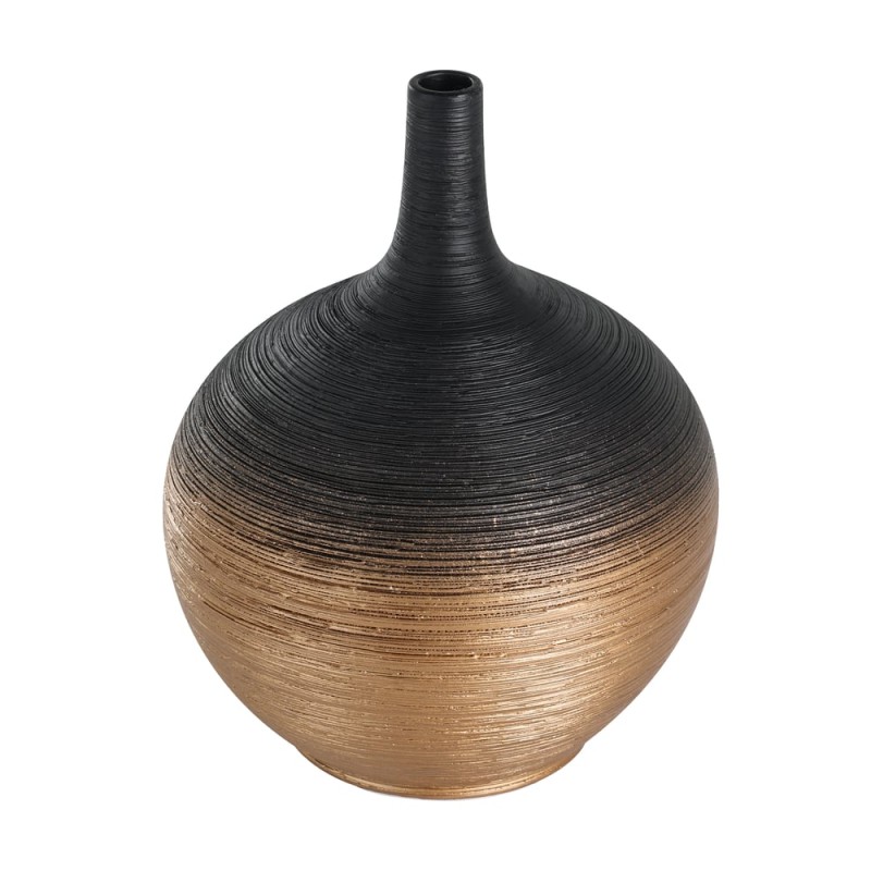 KERAMIKVASE H-235 SW/GOLD SARYKSU