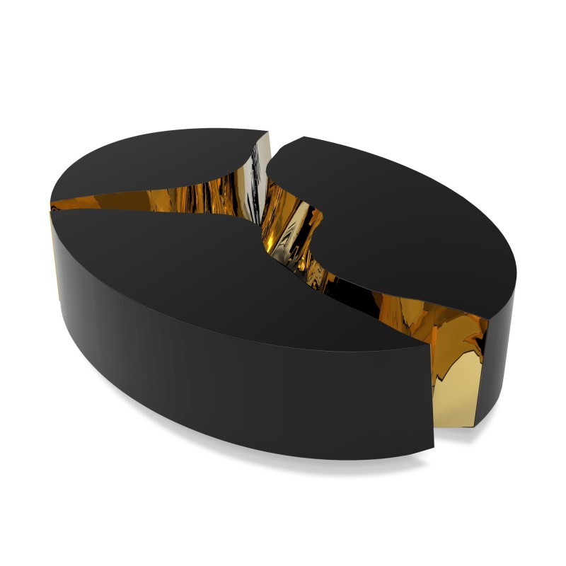 LAPIAZ OVAL BLACK CENTER TABLE slide 1