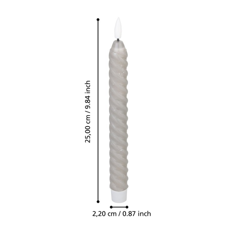 LED-KERZE H-250 Ø22 GRAU 2STK ANDRAFIAB slide 3