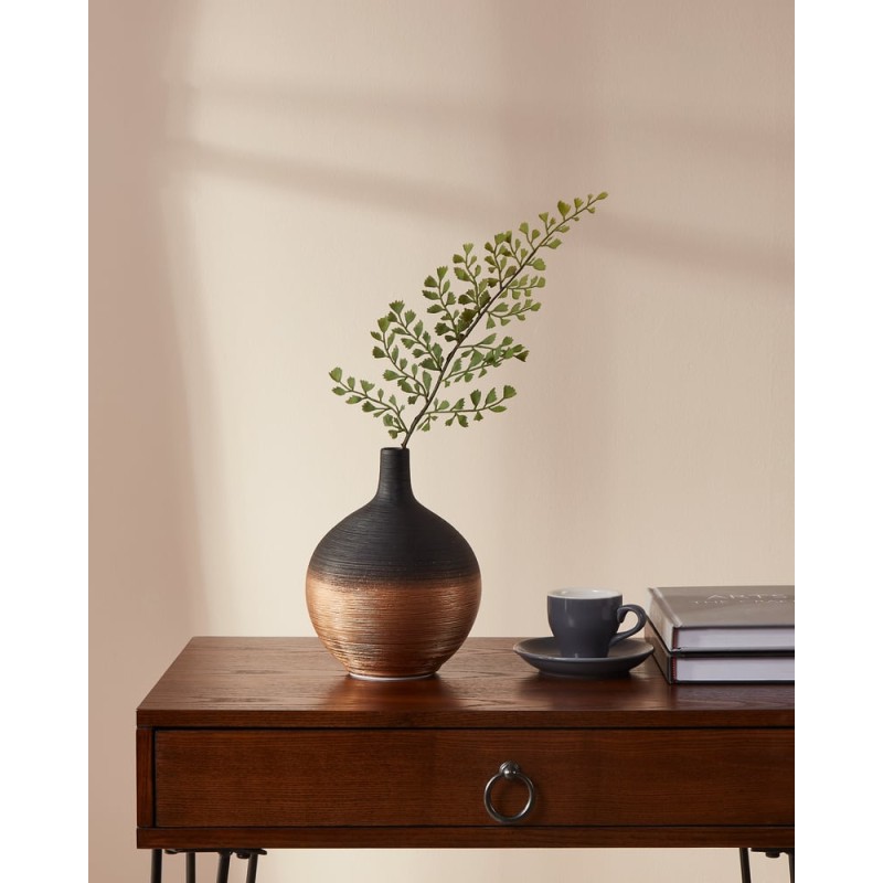 KERAMIKVASE H-185 SW/GOLD SARYKSU