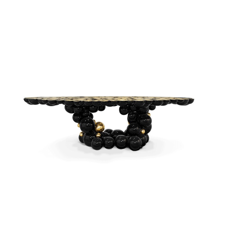 NEWTON BLACK AND GOLD DINING TABLE