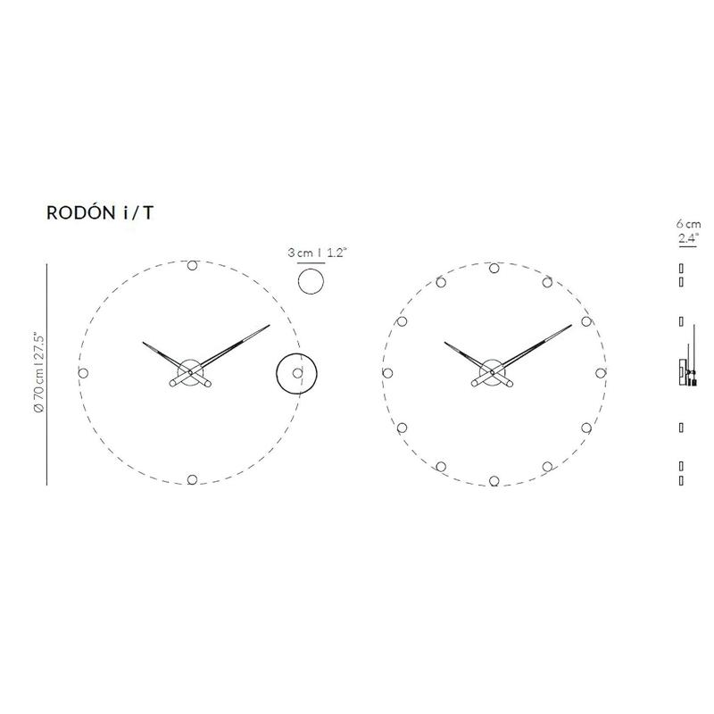 Настінний годинник Rodon 12 I Black, chrome slide 1