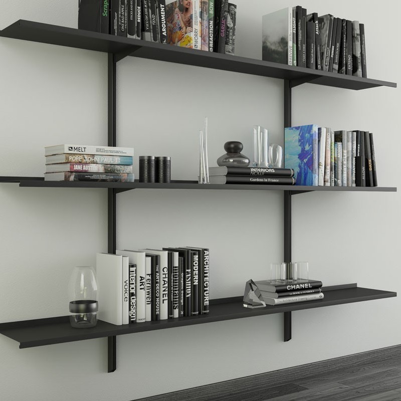 Simple black bookcase