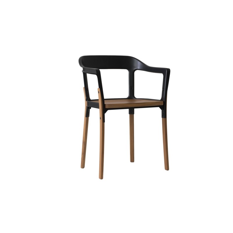 Steelwood Black / Seat and Legs American walnut