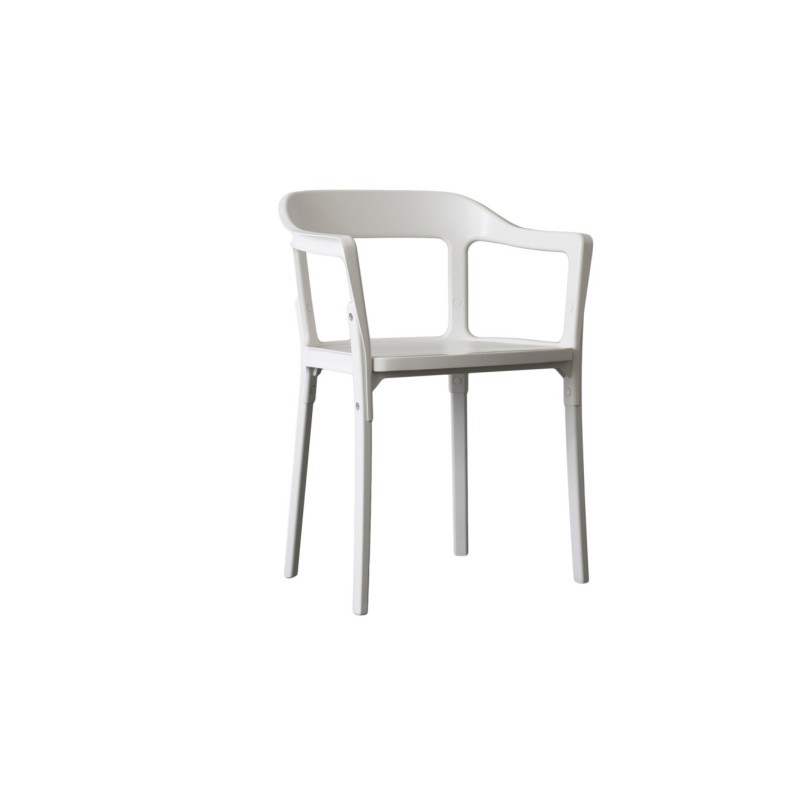 Steelwood White / Seat and Legs beech painted White