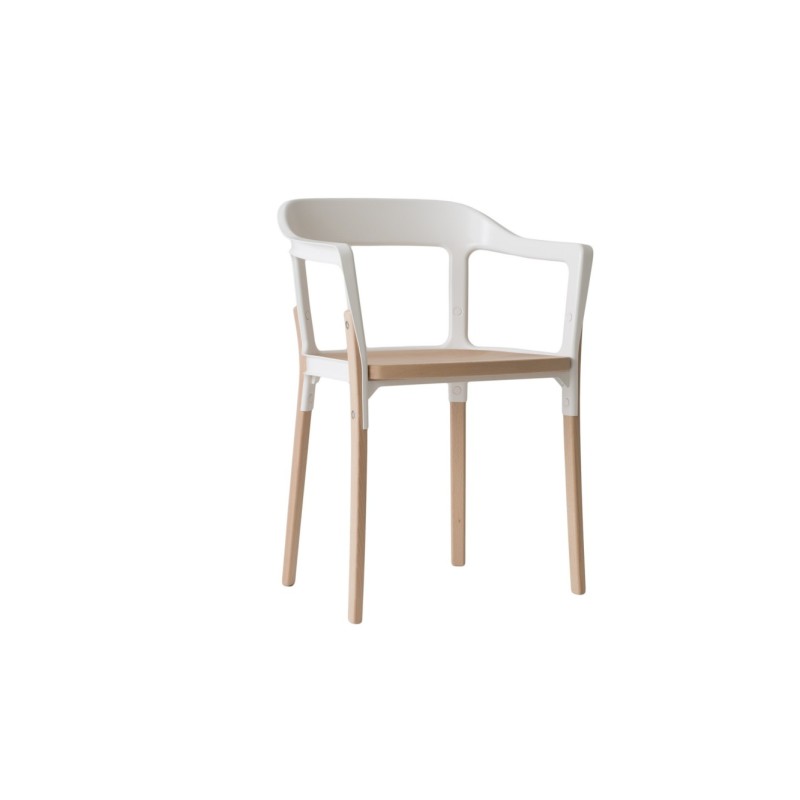 Steelwood White / Seat and Legs Beech natural