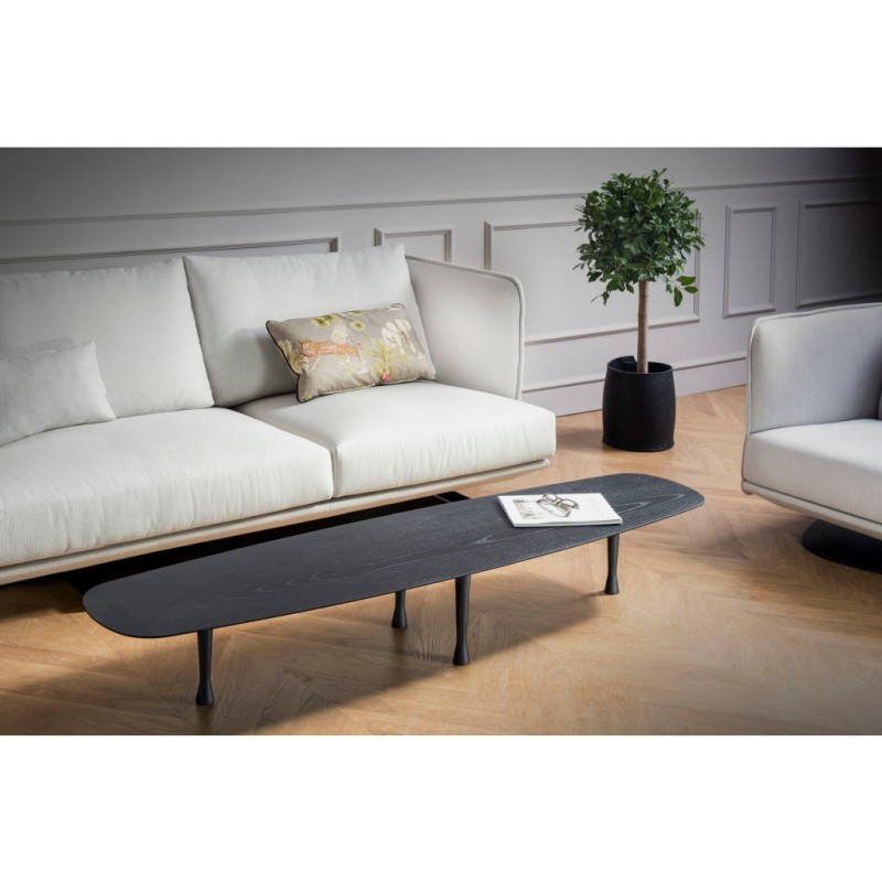 Long coffee table Black ash