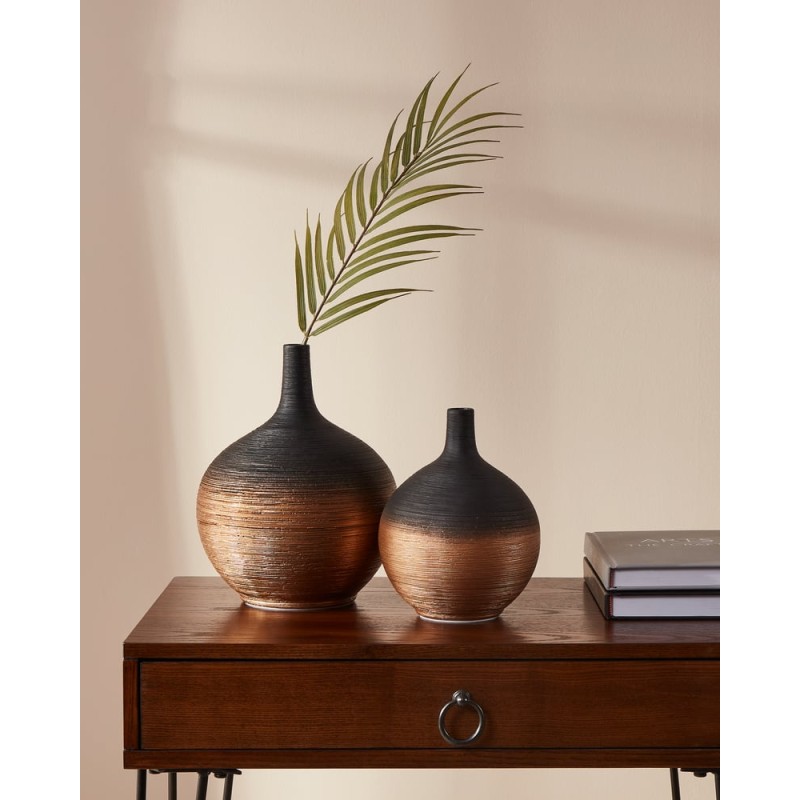 KERAMIKVASE H-235 SW/GOLD SARYKSU
