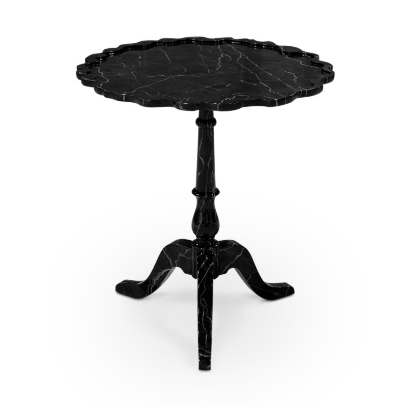 SHIELD FAUX-MARBLE SIDE TABLE