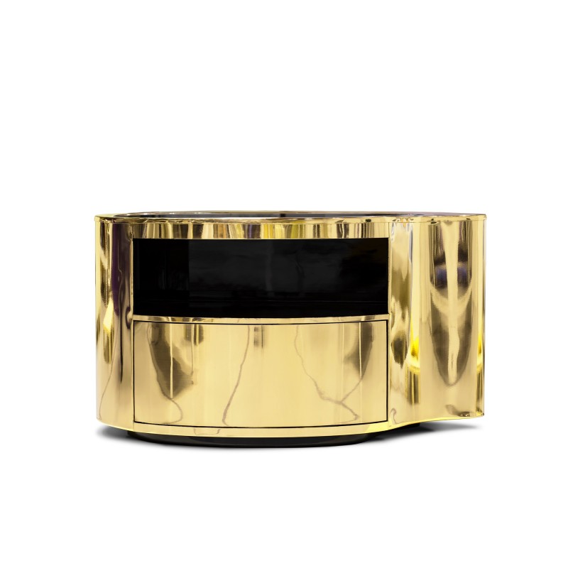 WAVE GOLD NIGHTSTAND