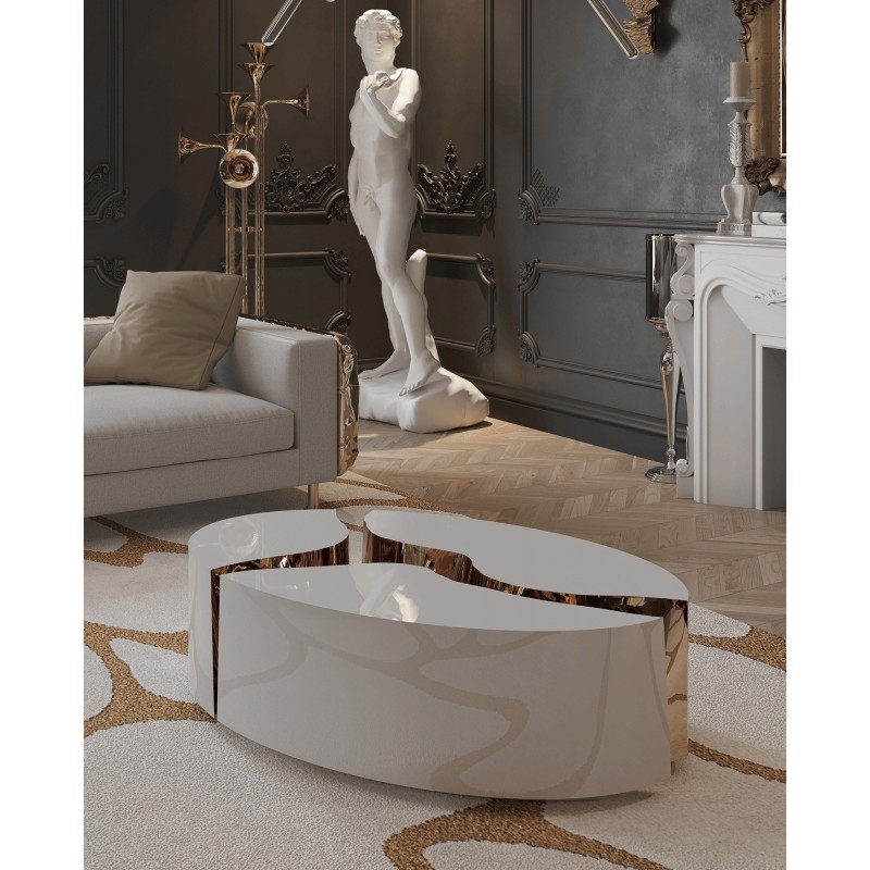 LAPIAZ OVAL WHITE CENTER TABLE