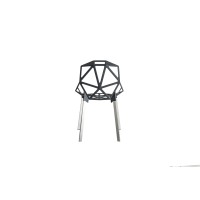 Chair_One grey anthracite / legs natural aluminium slide 1