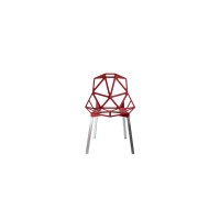 Chair_One red / legs natural aluminium slide 2