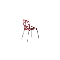 Chair_One red / legs natural aluminium slide 3