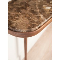 Console table Walnut/Emperador marble slide 2