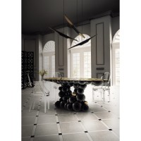 NEWTON BLACK AND GOLD DINING TABLE slide 8