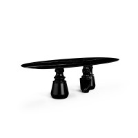 PIETRA OVAL XL NERO MARQUINA DINING TABLE slide 1