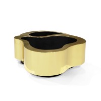 WAVE POLISHED BRASS CENTER TABLE slide 1